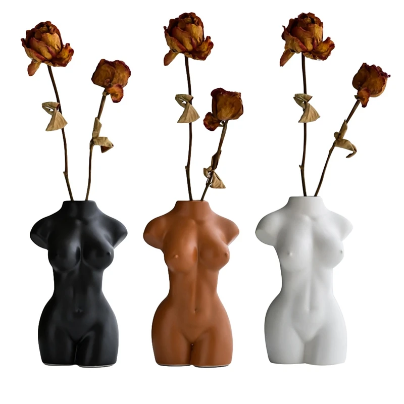 

Body Art Design Flower Vase Nude Female Sculpture Flower Vase Creative Hobby Vase Planting Machine Home Accessories Ornaments