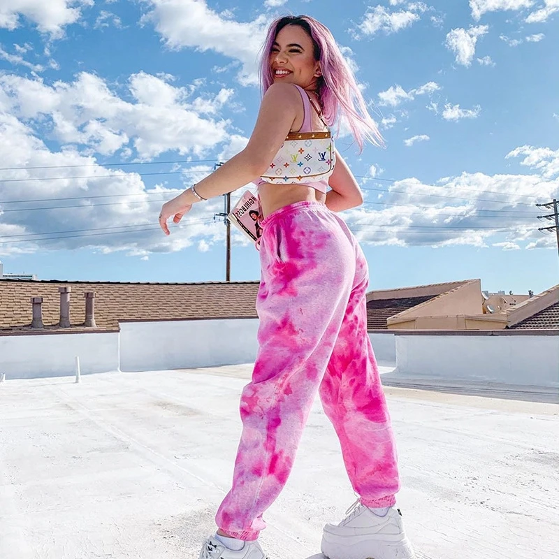 

Женские длинные спортивные брюки с завязкой, свободные брюки-Капри в стиле хип-хоп с эластичным поясом, осень 2021, Новая повседневная мода