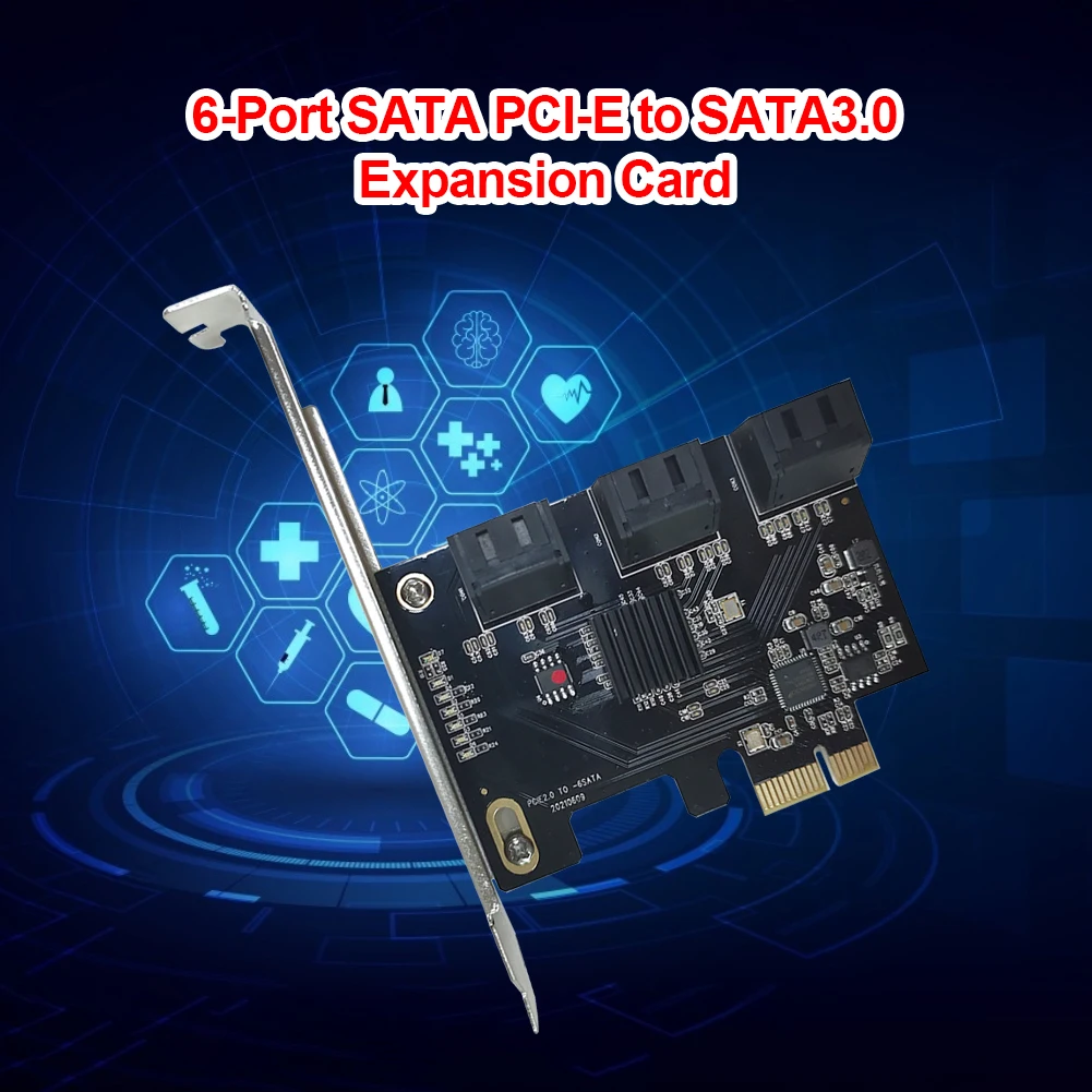 адаптер sata pcie с 6 портами sata iii на pci express 20 x1