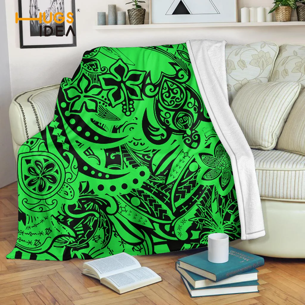 

HUGSIDEA Flannel Blanket Thicken Winter Blanket Travel New 2021 Polynesian Sea Turtle Brand Design Hot Selling Top Warm Quilts