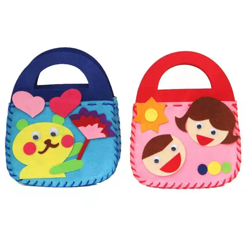 DIY 3D Puzzle Material Learning Education Handmade Cartoon Stereo Paste Fabric Hand Bag Toys Arts and Crafts for Children | Игрушки и