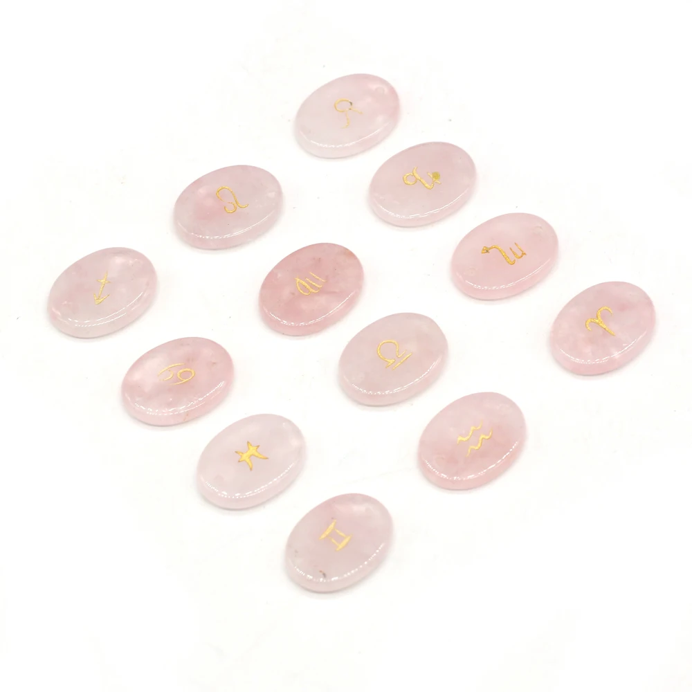 

12pcs Natural Egg Shape Rose Quartzs Crystal Stone Loose Beads for Jewelry Making Bracelet Necklace Size 12x16mm