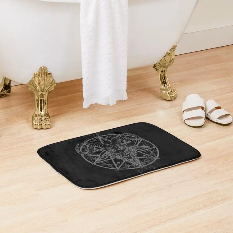 

Baphomet Goat Bath Mat Living Room Rug Floor Bathroom Carpet Modern Wash Pad Decoration Toilet Cartoon.Doormat Kitchen Bedroom