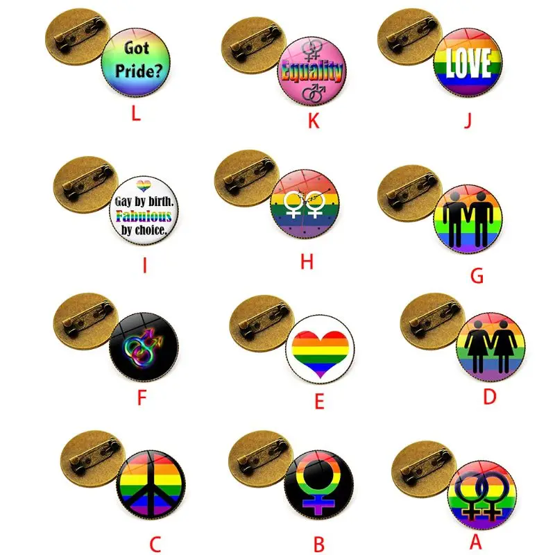 Новый Гейская лесбийская Радуга значок символа время брошь с камнем Винтаж