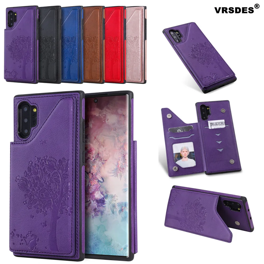 For Samsung Galaxy Note10+ 5G S10 S9 S8 Plus Case Leather Flip Wallet Card Cover S10E Note 10 9 8 Fundas | Мобильные телефоны и