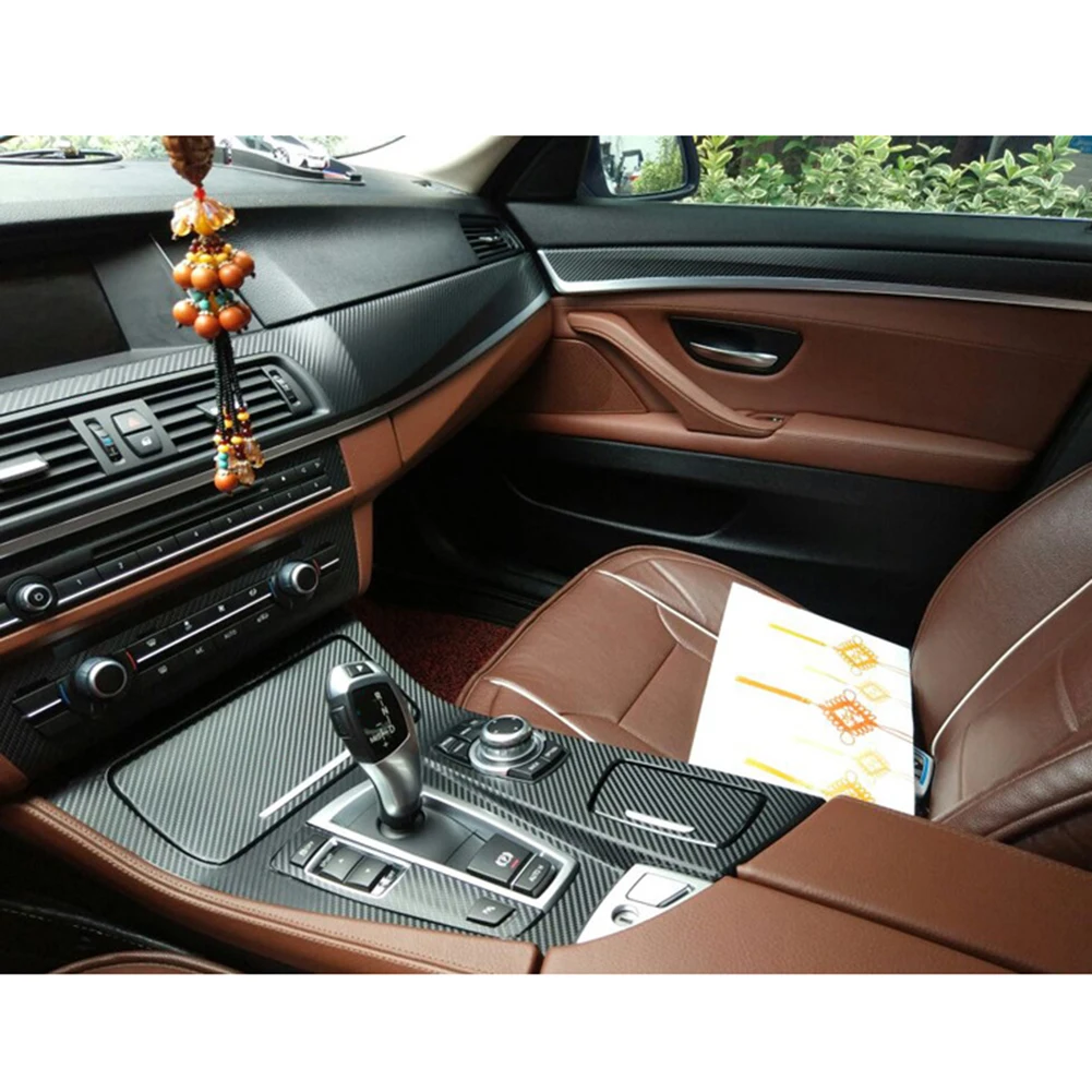 

Black decals Iinterior sticker DIY Sticker Dashboard skins 1 set 5D Carbon Fiber Hot sale