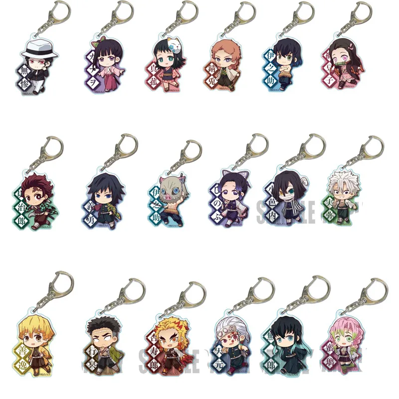 

Anime Demon Slayer Kimetsu no Yaiba Keychain Cute Acrylic Tanjirou Nezuko Agatsuma Zenitsu Rengoku Kyoujurou Key Chain Gift