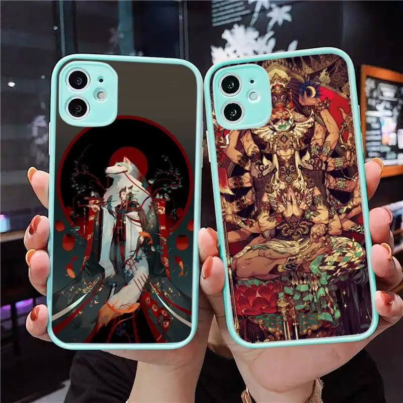 

pub wave Anime Dragon Phone Case Matte Transparent for iPhone 7 8 11 12 s mini pro X XS XR MAX Plus cover funda