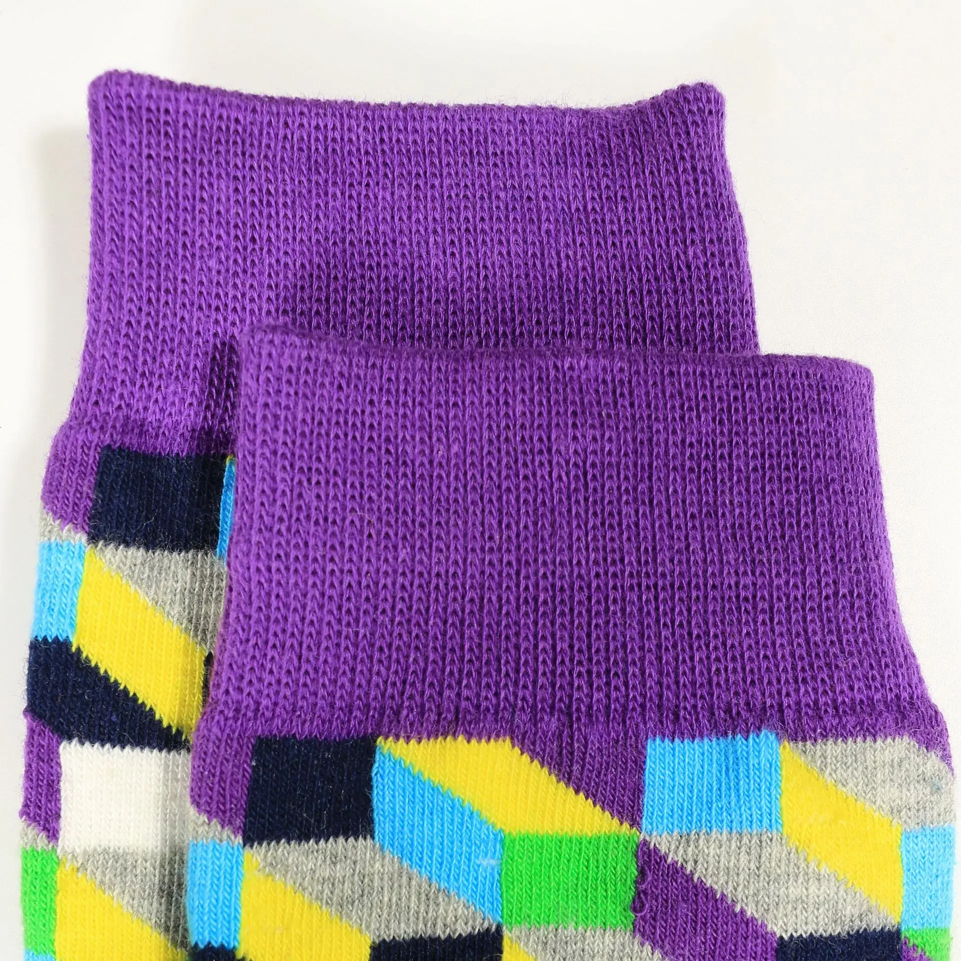 

Hip Hop Fashion Quilted Happy Socks Men Pure Cotton Novelty Socks Causal Business Calcetines Dropship Wholesale