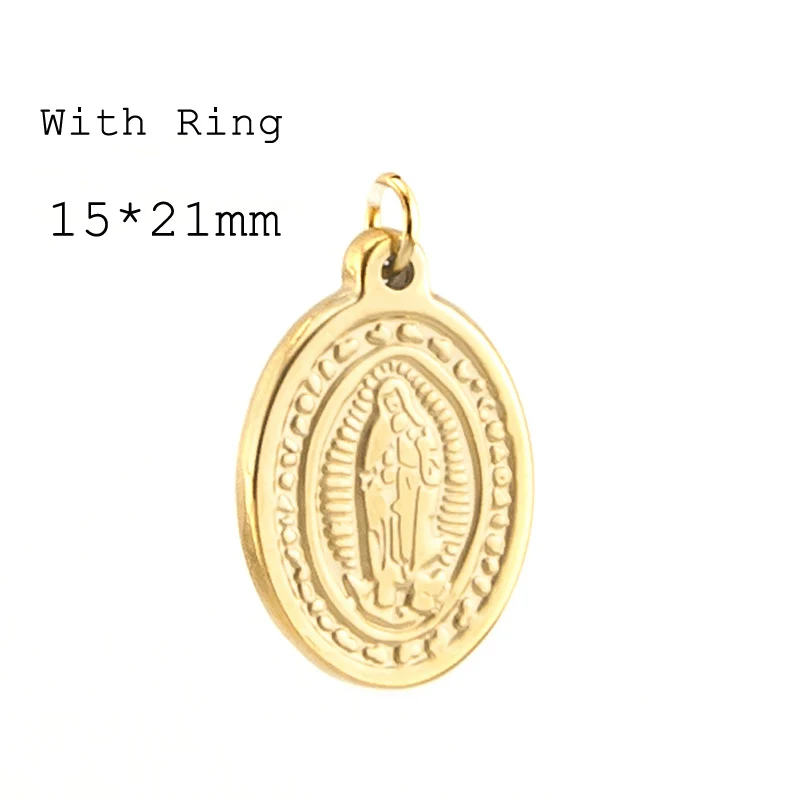 Маленькие Овальные Подвески Our Lady virgen de guadalupe круглые медальоны золотого цвета