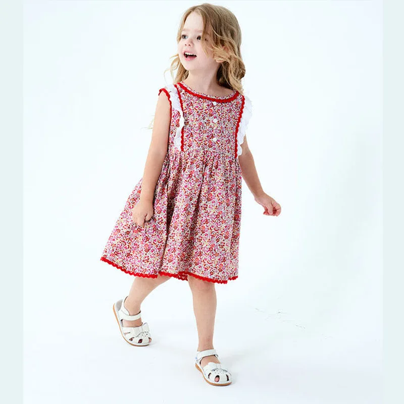 Платье для девочек красное платье с принтом летнее нового дизайна 2020 | Мать и