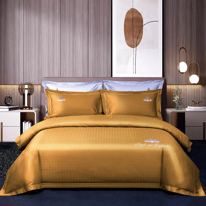 Preço 100s Chique Casa Do Hotel Breve Estilo Branco Cinza Conjunto De Cama Algodão Egípcio Lençóis Capa Edredão Lençol Rainha Rei Tamanho