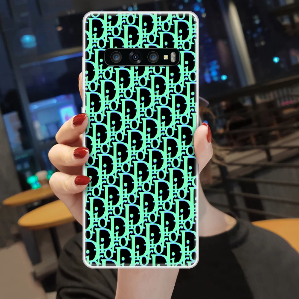 

Luxury Brand Christmas D-Diors Phone Case Cover Hull For SamSung Galaxy S M 6 7 8 9 10 20 30 31 Edge Plus E Lite transparent