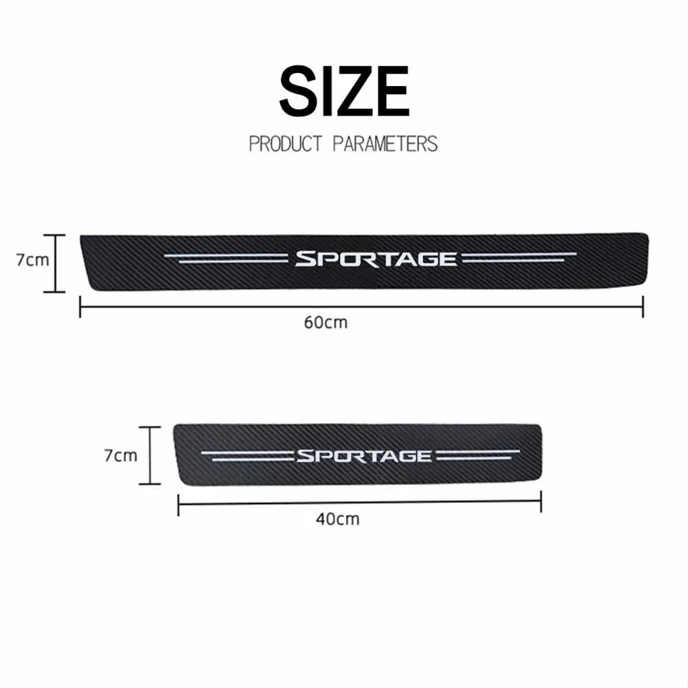 4 шт. порог машины имитация углеродное волокно защиты наклейки для автомобиля kia