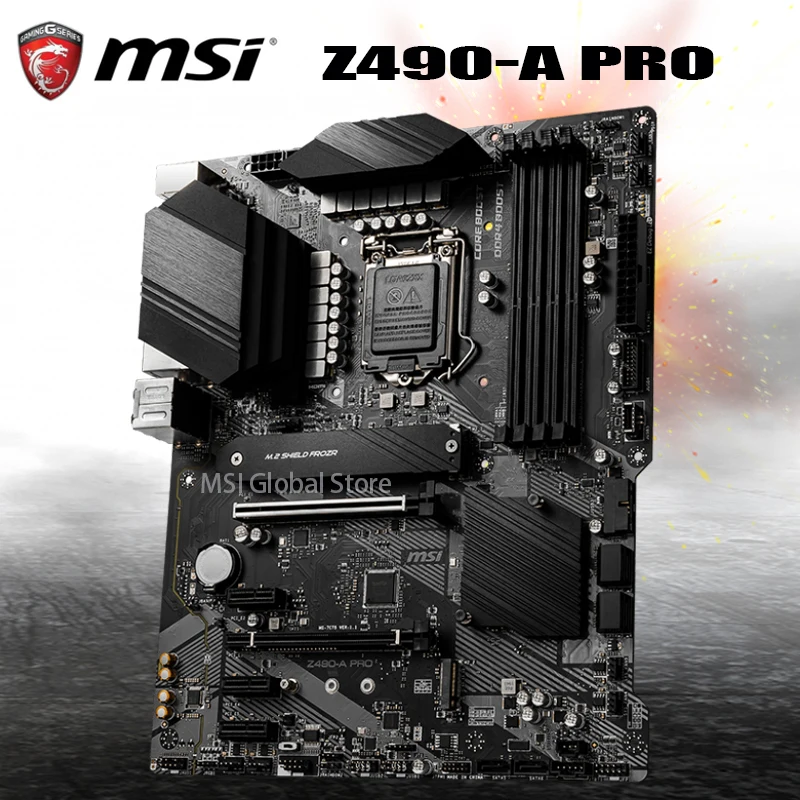 Kaufen MSI Z490-A PRO ProSeries ATX Motherboard 10th Gen Intel Core LGA1200 DDR4 Dual M.2 Desktop Intel Z490 Placa-Mãe 2,5G LAN ATX Neue