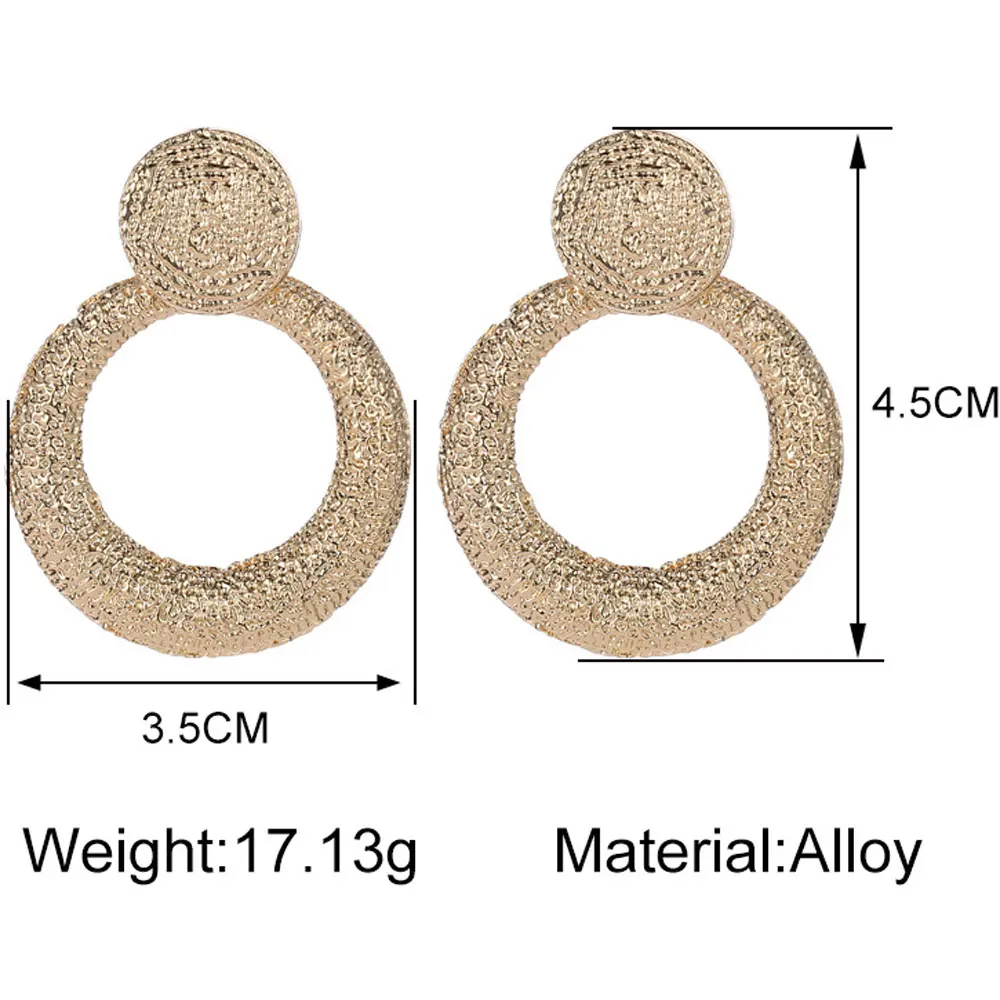 Винтажные модные матовые полые круглые Висячие серьги для женщин Простые