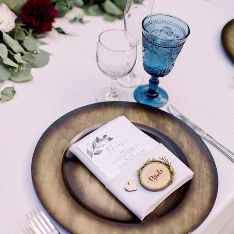 Персонализированные Свадебные места имя 4-6 см гравировка на дереве ломтики место