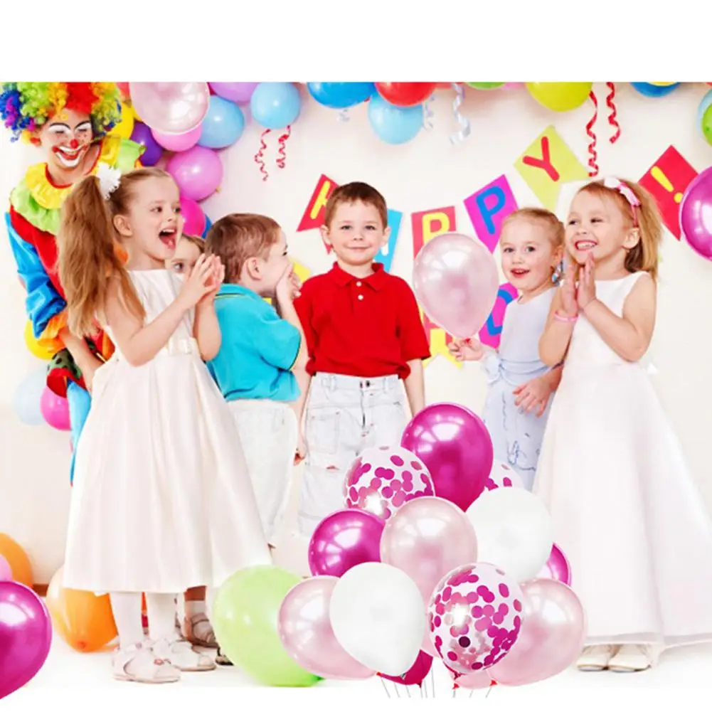 

40Pcs/Set 12Inches Round Confetti Balloons Set with Inflator for Party Room Layout Decoration