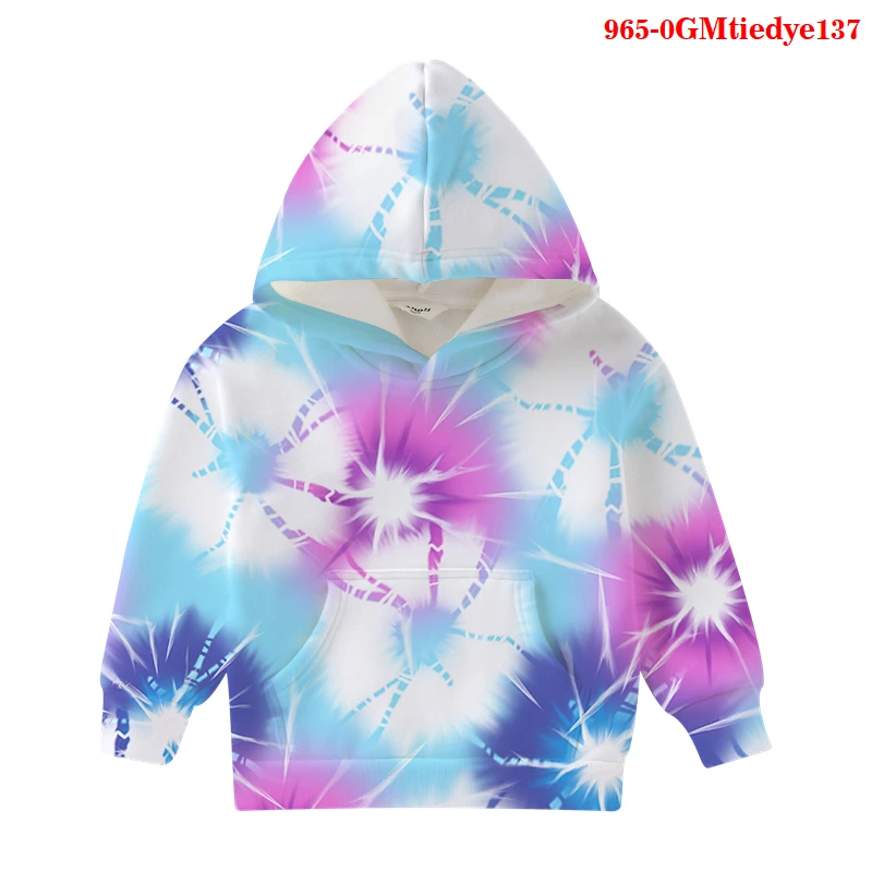 

Tie dye 3D Fahion Hoodie Toddler Girls Hoodies Children Sweatshirt Kids Hooded Pullover Clothes Streetwear Sweatshirt tiedye Top
