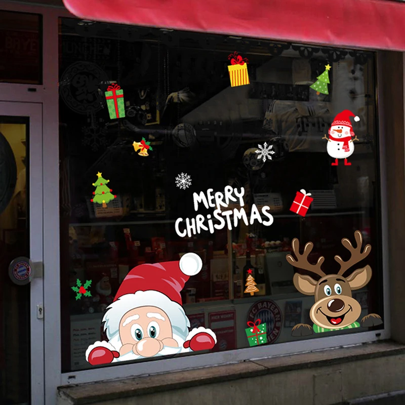 

Merry Christmas Wall Window Glass Stickers Decals Santa Murals New Year