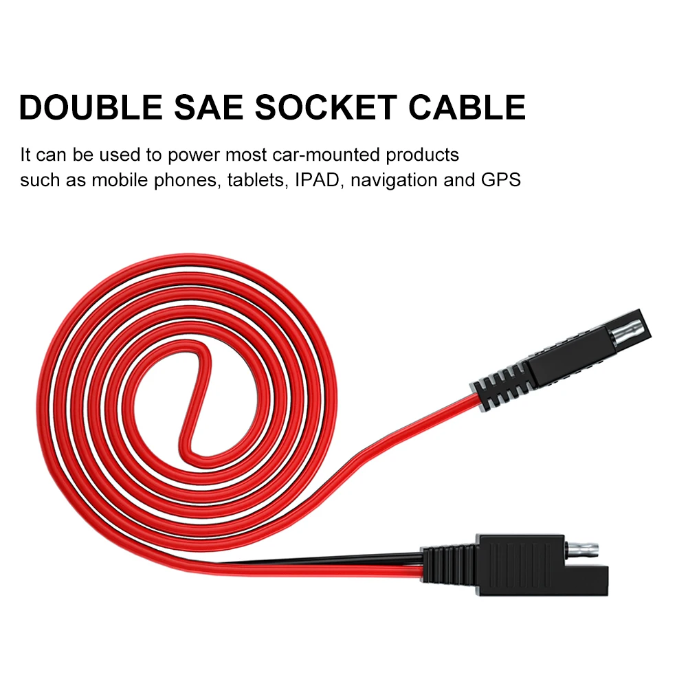 

New SAE to SAE Extension Cable 100cm Cable Quick Disconnect Battery Charging Cable Wire Harness for Automotive Solar Panel