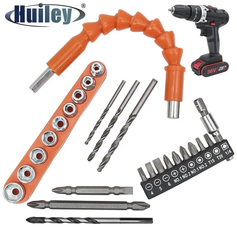 

Metal Drill Bits Set 27PCS Electric Drill Accessories Hexagonal Tipped Concrete Stone Brick Drilling Set Power Tools Parts