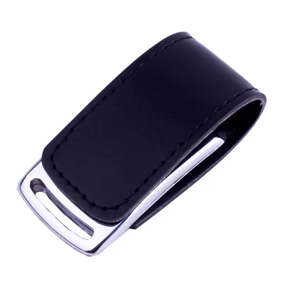 JASTER металлический USB флэш-накопитель, кожа и металл брелок Флешка Мода creativo USB 2,0 64 ГБ 32 ГБ 16 ГБ 8 ГБ 4 ГБ U диск - Цвет: Black