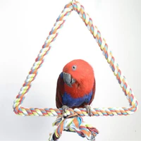large parrot toy bird bite toy stop bar cotton triangle perch standing rope climbing toy for big parrot african grey t015 wj923