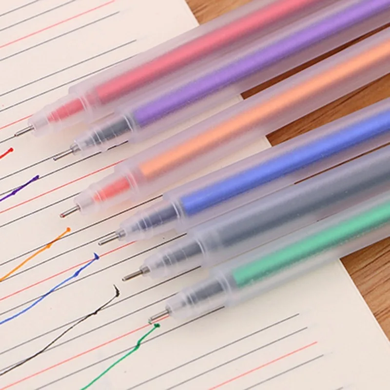 

24 PCs Creative Simple Wind Transparent Scrub Watercolor Pen Gel Pen Office Hand Account Ball Pen