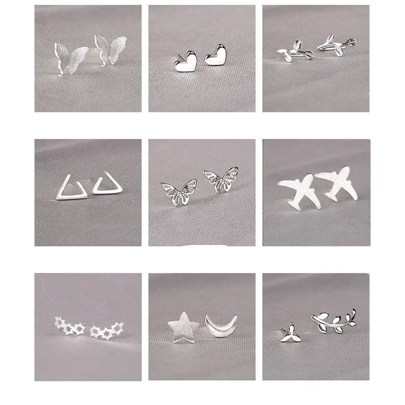 

Серьги-гвоздики женские из серебра с перьями, котом, звездой, луной, eh979