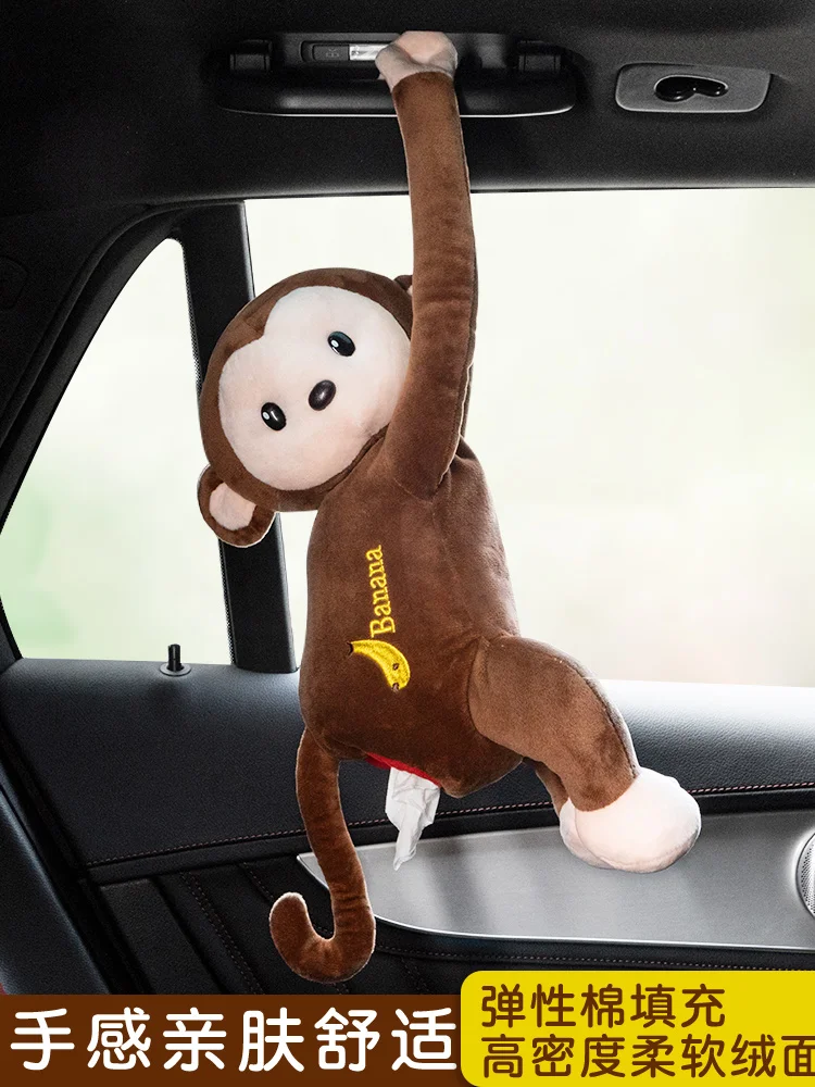 

Monkey Towel Box Drawer Hanging Car Supplies Creative Sun Visor Monkey Cute Car Tissue Holder Tissue Dispenser Car Tissue Box
