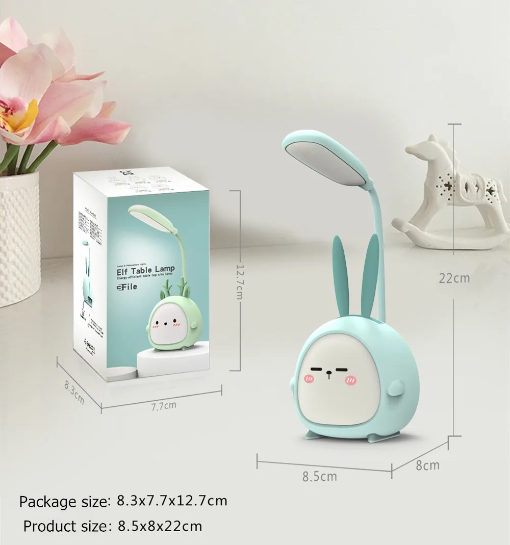 

Cute Cartoon Desk Lamp Eye Protection Energy-saving Reading Lamp USB Charging Sleeping Night Light LED Table Lamp for Kids Gift
