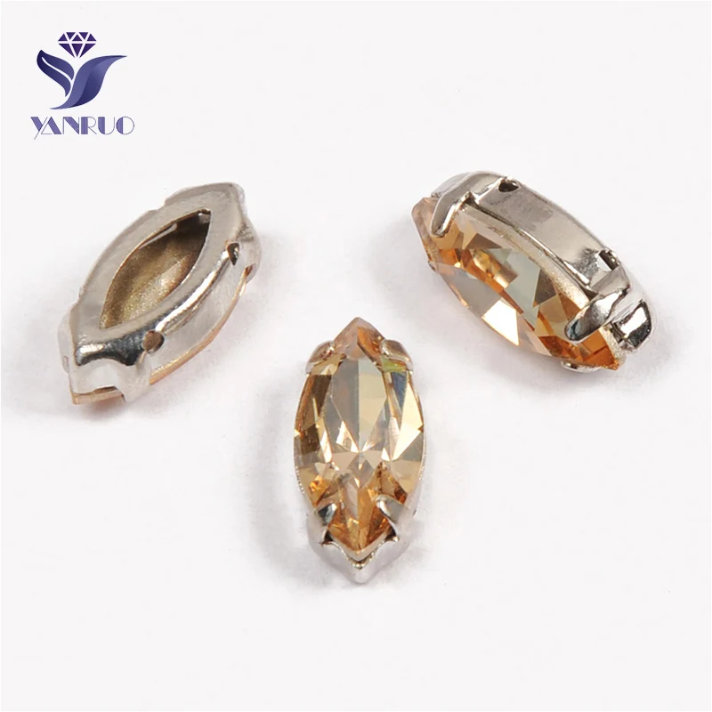 Golden Shadow Yanruo 4200 забавные маркизы с камнями K9 Глаза Лошади Стразы заостренные сзади Стразы все для шитья - Цвет: Golden Shadow