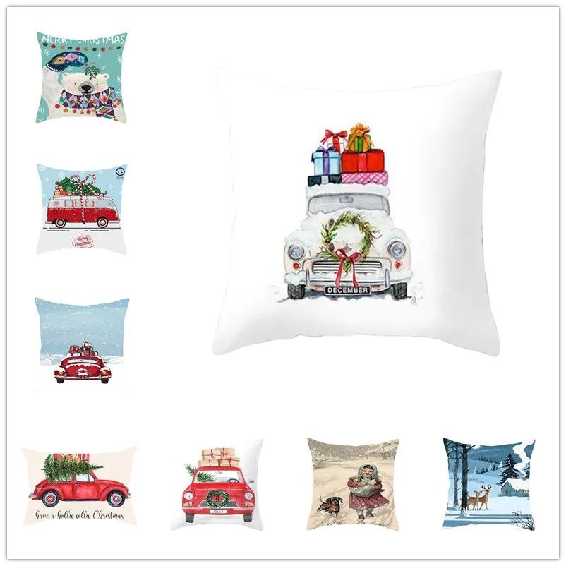 

Christmas Pillow Covers Decore Cushion Cover Farmhouse Home Decor Custom Pillow 45*45cm Nightmare Before Christmas Decorations
