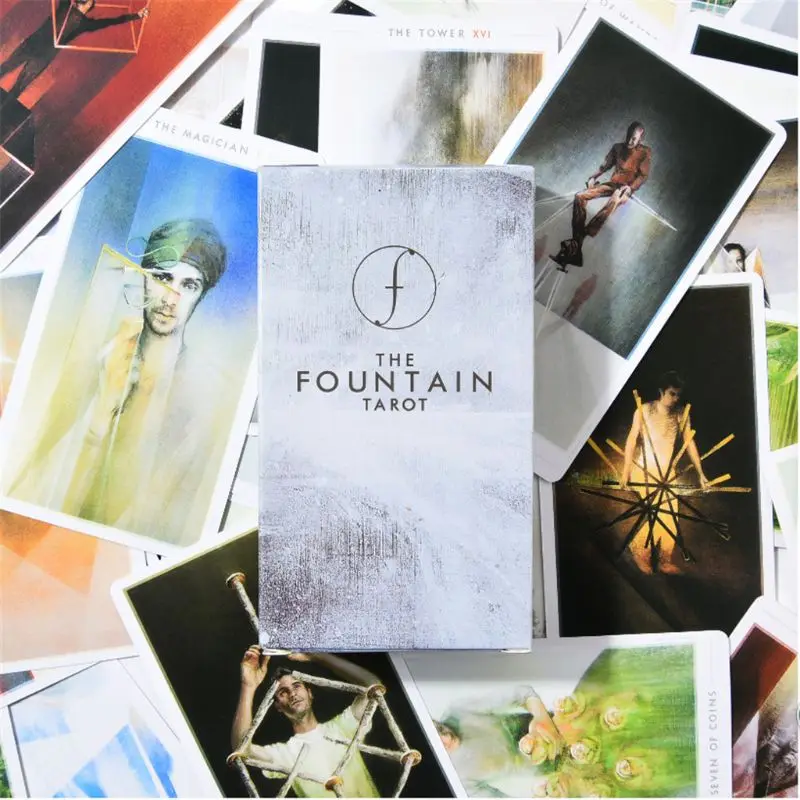 

79pcs Cards The Fountain Tarot Illustrated Deck and Guidebook Family Party Board Game