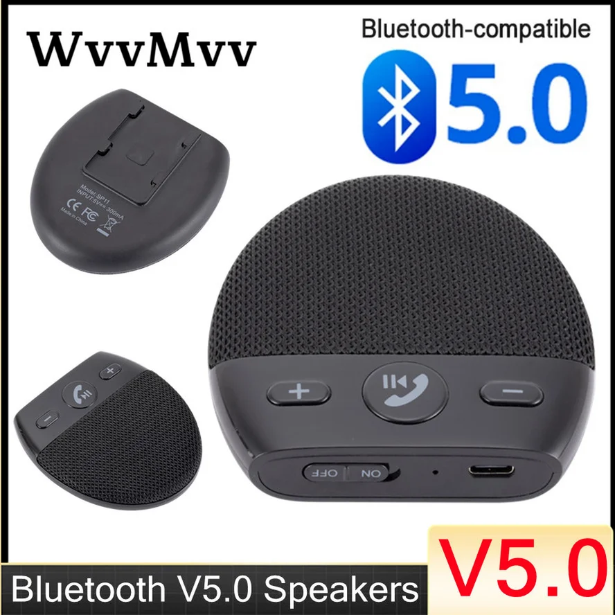 

Беспроводная автомобильная система громкой связи Bluetooth V5.0, автомобильный комплект громкой связи, солнцезащитный козырек, громкая связь с USB...