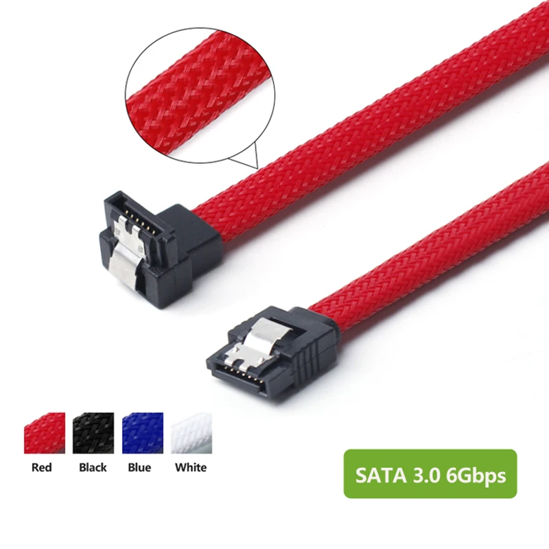 2 шт. 50 см SATA 3 0 III SATA3 7Pin кабель для передачи данных правый угол 6 ГБ/сек. SSD Кабели HDD