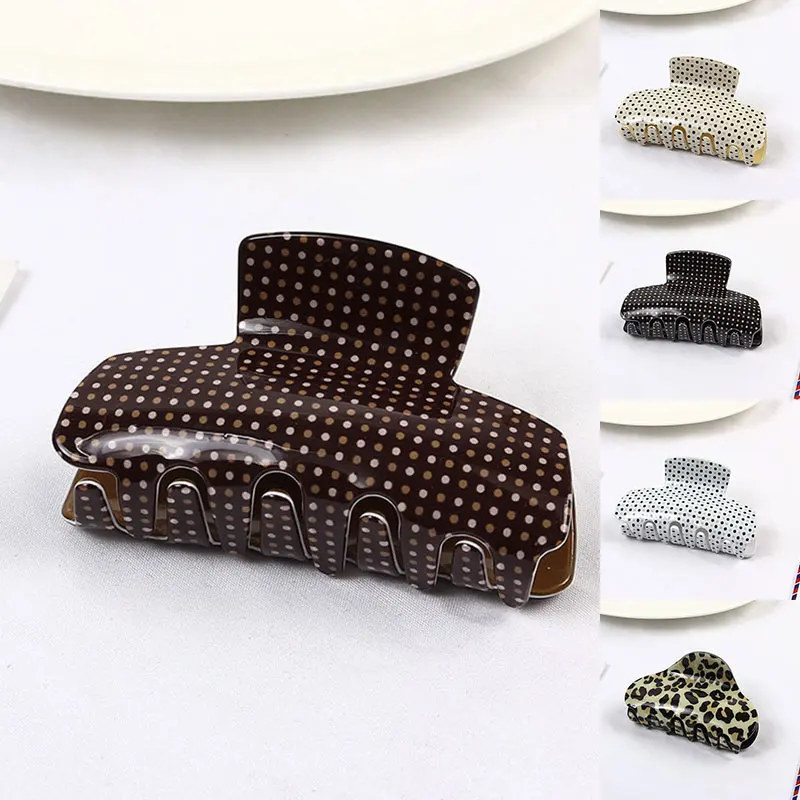 Женские акриловые шпильки заколка для волос в горошек длина леопарда 8 см краб