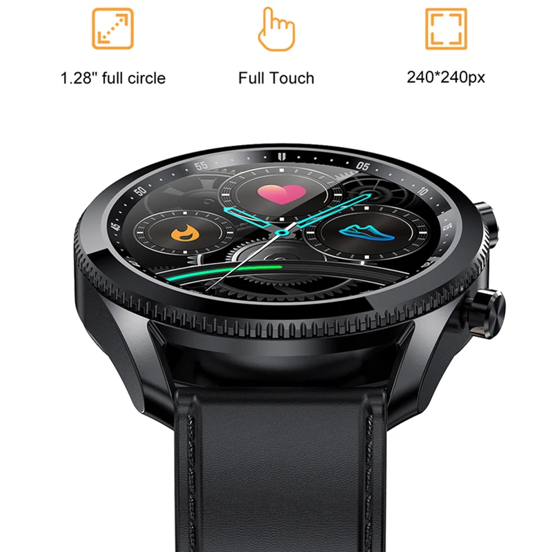 Модные двухсторонние мужские Смарт-часы с вращающейся рамкой и пульсометром ЭКГ