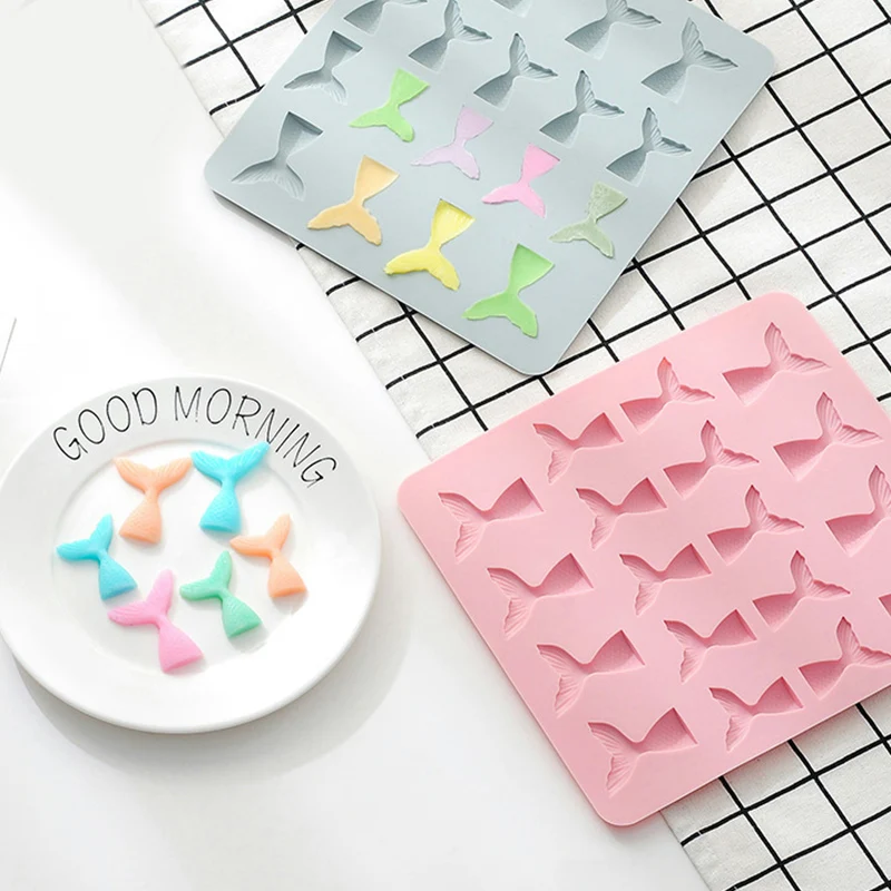 1 шт. 18 полостей хвосты русалки силиконовые формы Шоколадные конфеты Желе Формы