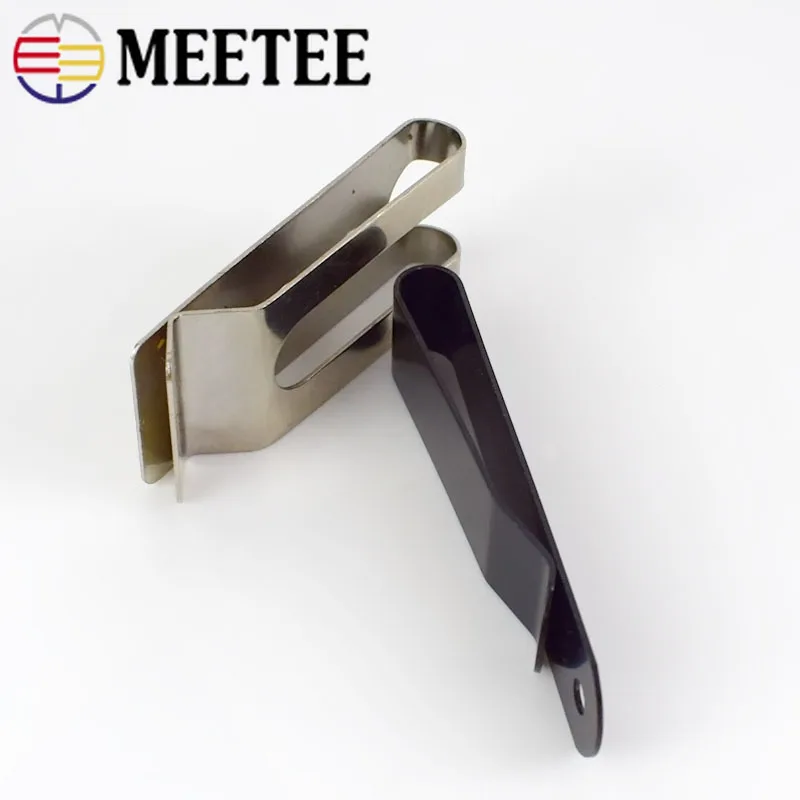 Meetee 2 шт. 5,5/6,7 см металлические зажимы для ремня, крепежная пряжка, крючок для карманов, кошелек, ключ, проститутка, сделай сам, аксессуары, серебро, черный, BF219