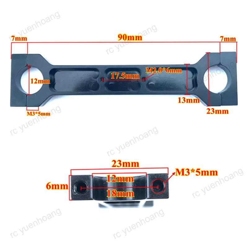 Columna de aluminio de 104mm de longitud, varilla de soporte cuadrada, pernos de sujeci&oacute;n DIY para RC, piezas de conexi&oacute;n de Dron UAV de varios ejes-1