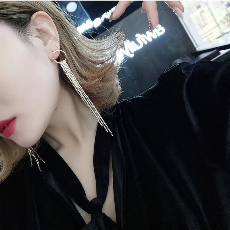 

925 Silver Needle Long Tassel Fine Earrings Fashion Temperament Personality Earrings Wild Style For Women Exquisite Jewelry Gift