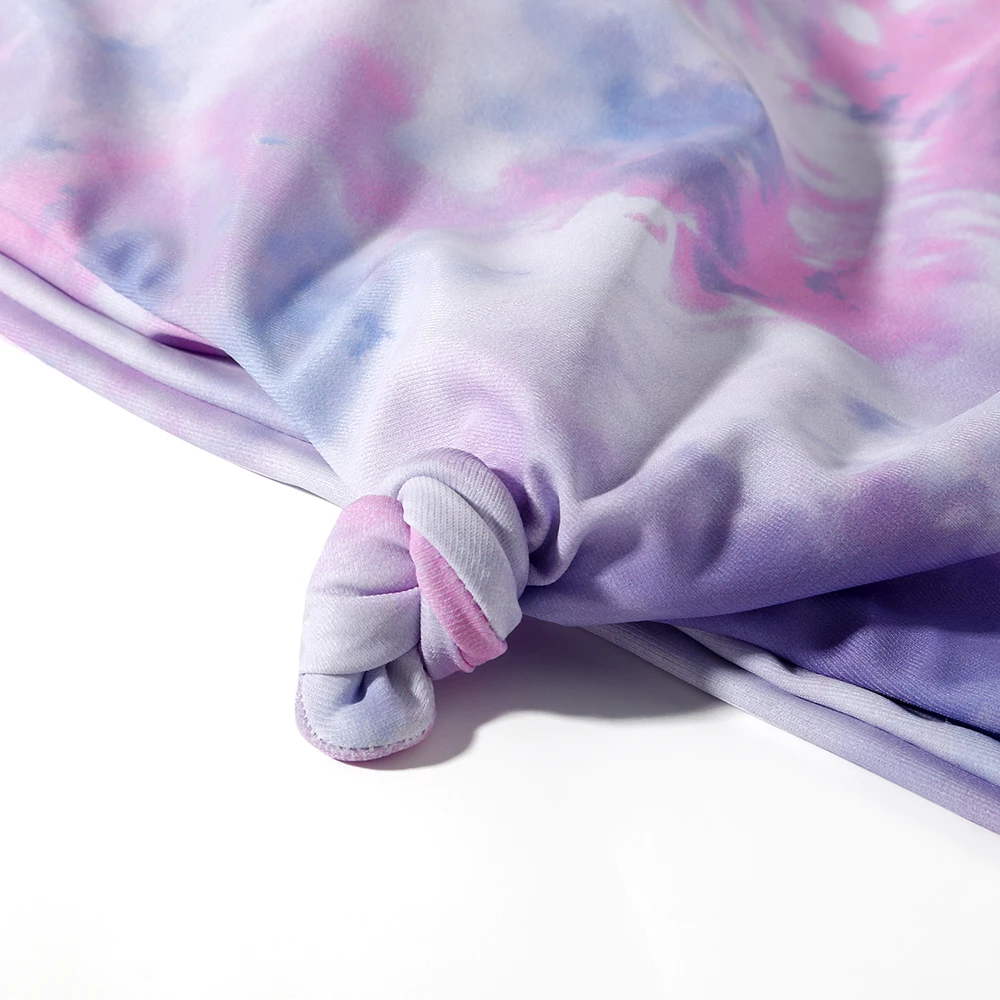 Купальный костюм с галстуком-краской бикини 2020 бандаж пуш-ап комплект высокой