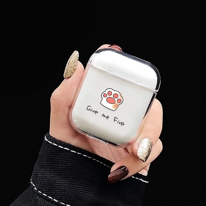 Прозрачный чехол для наушников с рисунком собаки из мультфильма AirPods 1 2 защитный
