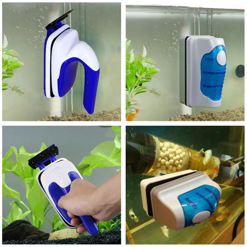 Easy Cleaning Aquarium Window Magnetic Brush Cleaner Fish Tank Glass Floating Algae Scraper Magnet | Дом и сад