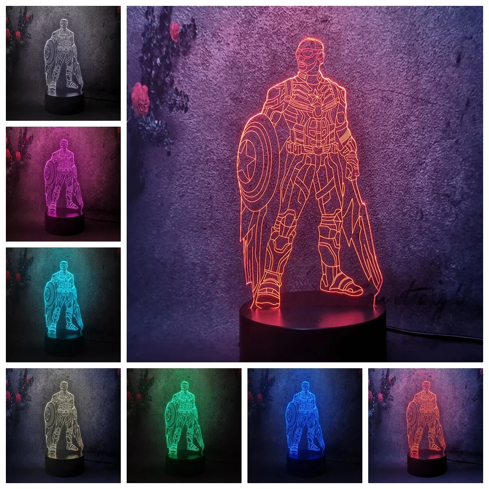 Марвел Мститель лиг серии Америка Капитан 7 цветов Изменение Иллюзия ночной