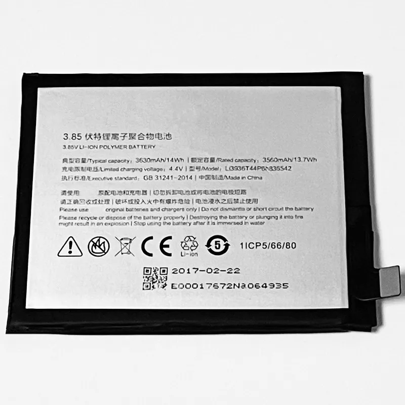 Аккумулятор 3 85 В 3630 мАч Li3936T44P6h836542 для ZTE Nubia M2 NX551J|Аккумуляторы мобильных