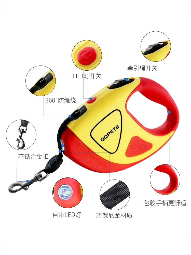 

Reflective Glow Light Medium Dog Pet Walking Collar Cute Retractable Dog Leash Puppy Dog Collars Dogs Pet Accessories II50GQY