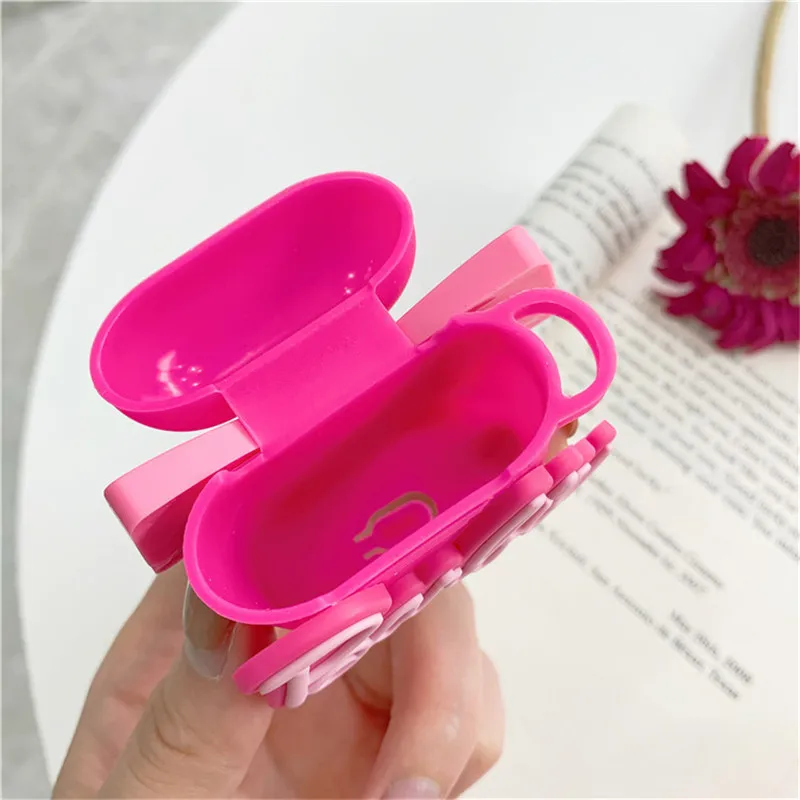 

Pink Soft Silicone Cases For Apple Airpods 1/2 Protective Bluetooth Wireless Earphone Cover For Apple Air Pods Charging Box Bags